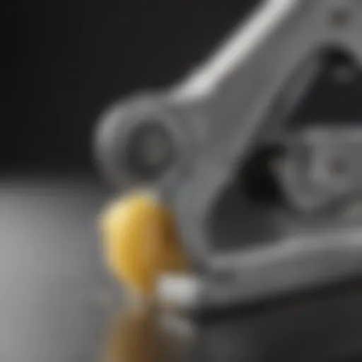 A close-up view of a manual can opener showcasing its smooth cutting mechanism