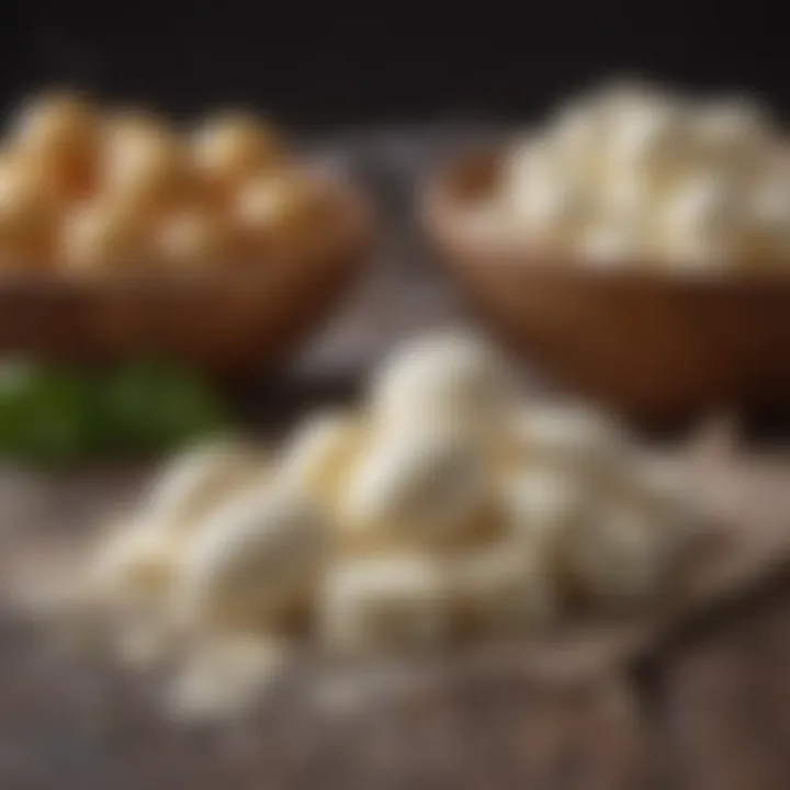 An assortment of fresh mozzarella cheese ready for crafting