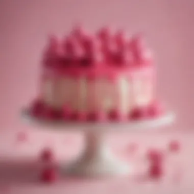 Creative dessert featuring hot pink Hershey Kisses on a cake