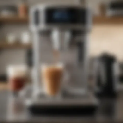 A pristine single serve coffee maker on a countertop