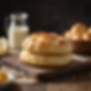 Fluffy keto cloud bread on a rustic wooden table