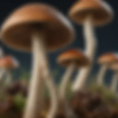 Close-up of gills and cap of a specific mushroom species revealing distinct features