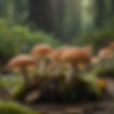 Edible vs Toxic Mushrooms An illustration comparing edible and toxic mushroom species in a side-by-side format