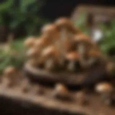 Diverse Edible Mushrooms A vibrant variety of edible mushrooms displayed on a rustic wooden table