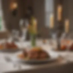 Elegant table setting with themed decor for a dinner party