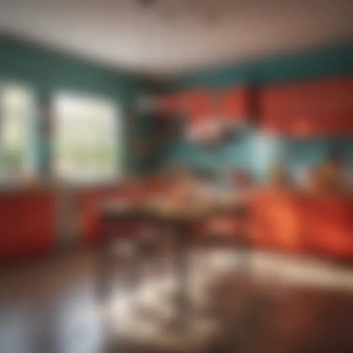 Colorful kitchen set with vibrant decor