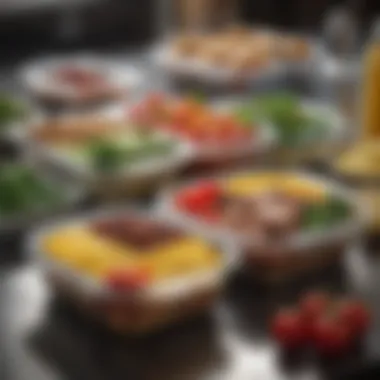 Meal prep containers with balanced lunches