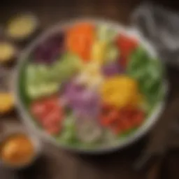 Vibrant salad bowl with colorful vegetables