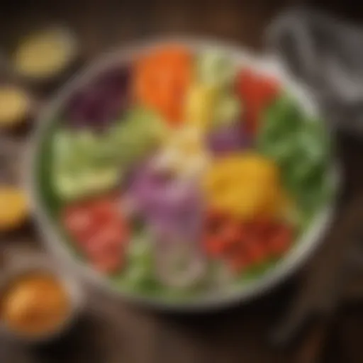 Vibrant salad bowl with colorful vegetables