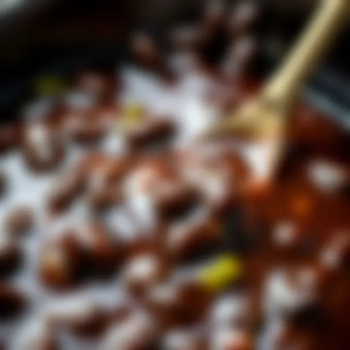 Savory Black Bean Sauce of Jajangmyun A close-up shot of the rich black bean sauce that defines Jajangmyun