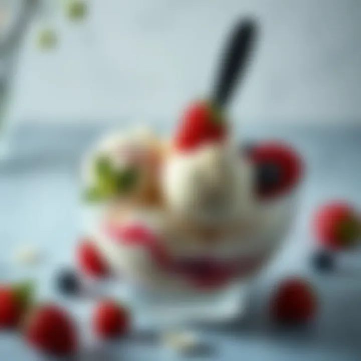 A vibrant bowl of keto ice cream with fresh berries