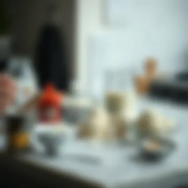 Alternative ingredients for keto ice cream laid out on a countertop