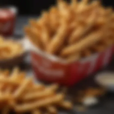 An assortment of fries alongside KFC's signature chicken