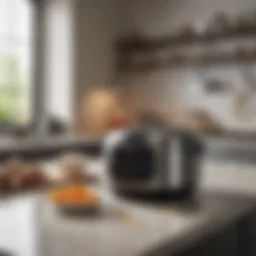 An elegant kitchen setup featuring a gourmet rice cooker