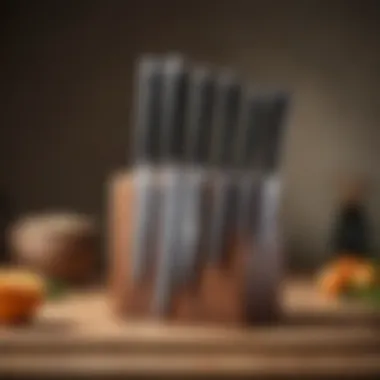 Showcase of Misen Knives in a Premium Block Misen knives showcased in a premium knife block