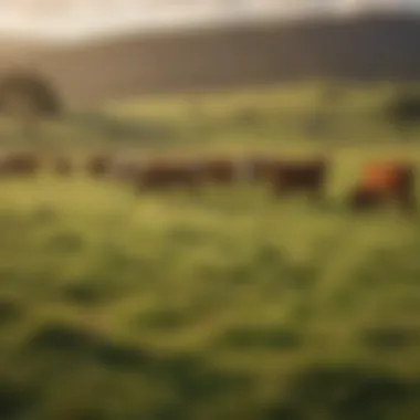 Vibrant landscape of Australian pastures where Kobe cattle graze