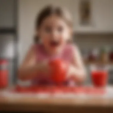 Child engaged in creative play with Kool Aid play dough