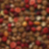 A colorful assortment of healthy late-night snacks including fruits and nuts