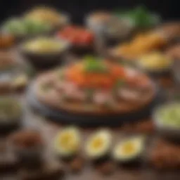 An array of low-carb foods for lazy keto