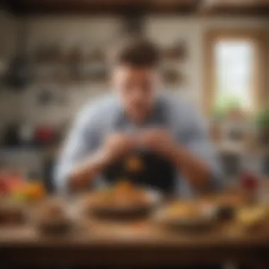 User enjoying meal crafted from available ingredients