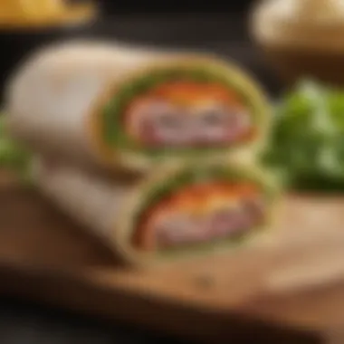 An appetizing wrap filled with lean proteins and fresh ingredients