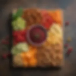 Colorful array of low carb snacks displayed on a wooden platter