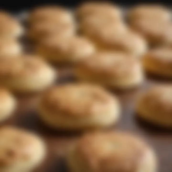 Flaky texture of biscuits created from pancake mix