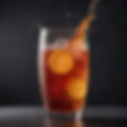 A sparkling glass of homemade soda with vibrant colors and bubbles.