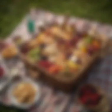 A Feast for the Senses An assortment of gourmet picnic treats laid out on a blanket