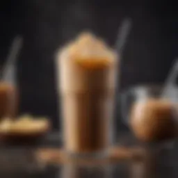 A refreshing glass of iced coffee with condensation
