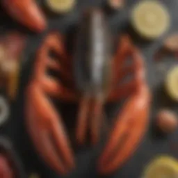 Anatomy of Maine lobster with labeled parts