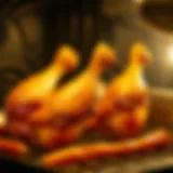 Golden-brown chicken legs fresh out of the oven