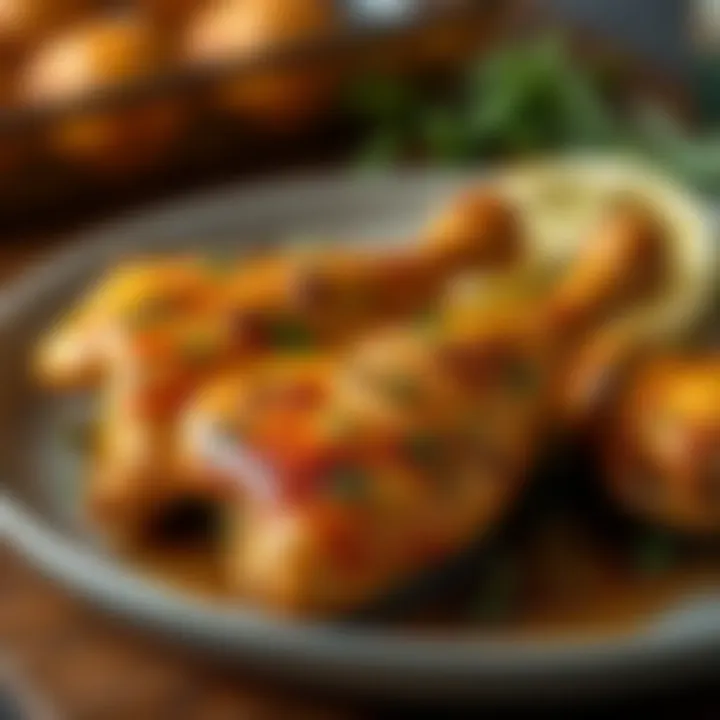 Marinating chicken legs with herbs and spices