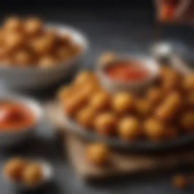 Crispy tater tots served with dipping sauce