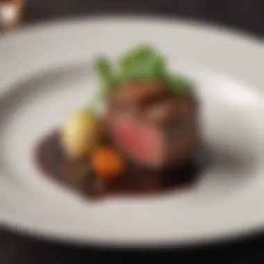 A beautifully plated filet mignon dish, ready to enjoy.