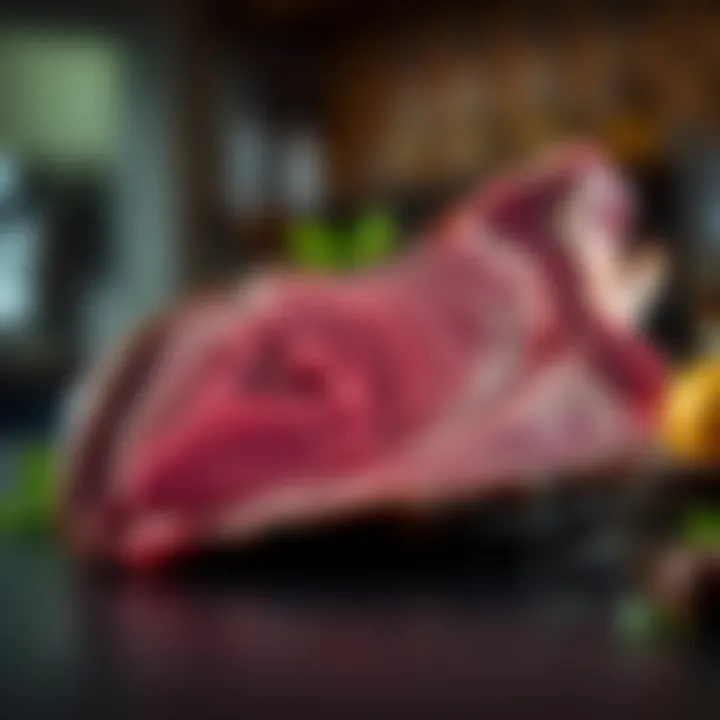 Juicy prime rib cut showcasing marbling