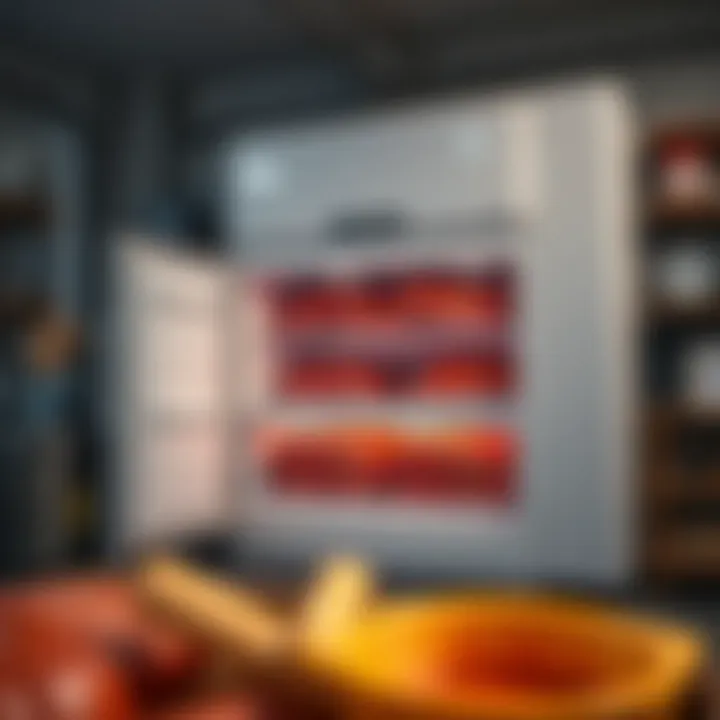 Garage Meat Freezer Installation A robust meat freezer installed in a garage environment