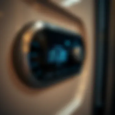 Temperature Control Panel of Meat Freezer Close-up view of a meat freezer's temperature control panel