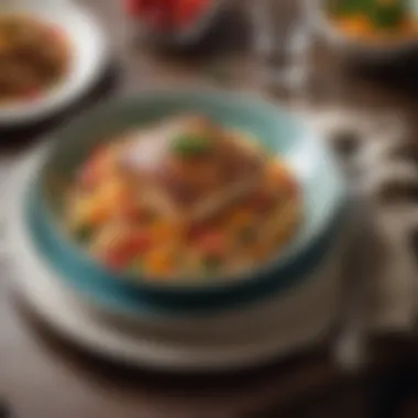 A delicious microwave meal presented elegantly on a dining table, showcasing vibrant colors and textures.