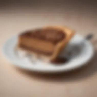 An Elegant Slice of Mudd Pie An elegant slice of mudd pie served on a fine plate with a garnish