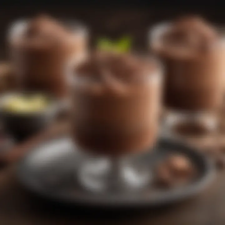 Close-up of a delicious chocolate mousse made with sugar alternatives