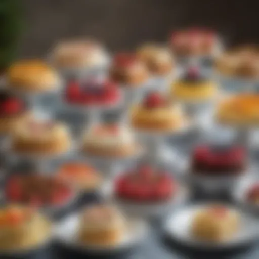 A colorful assortment of diabetic-friendly desserts displayed elegantly on a table