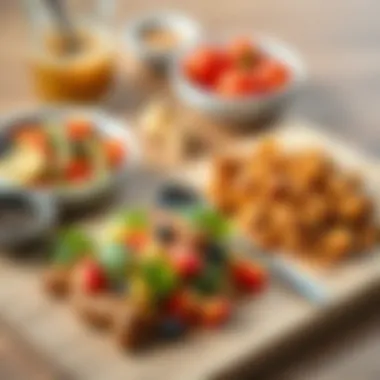 A beautifully arranged gluten-free meal featuring a colorful salad and hearty grain dish.