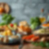 Assortment of keto-friendly foods on a table.