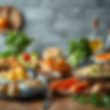 Assortment of keto-friendly foods on a table.