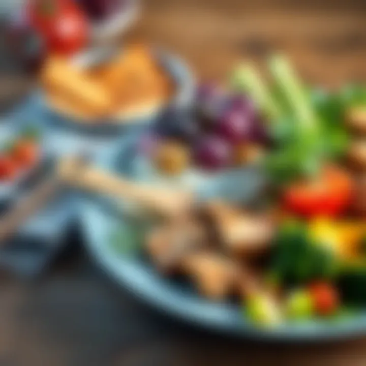 Colorful plate featuring a variety of vegetables and protein sources suitable for keto.