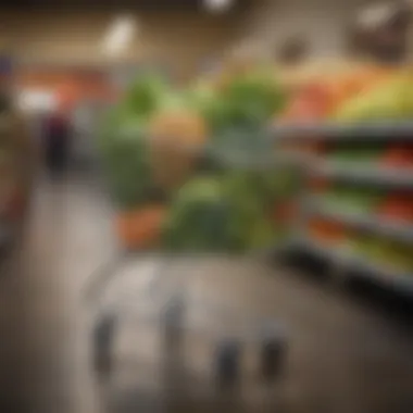 Shopping cart filled with affordable organic produce