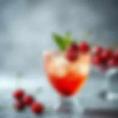 A beautifully crafted cocktail adorned with Luxardo cherries