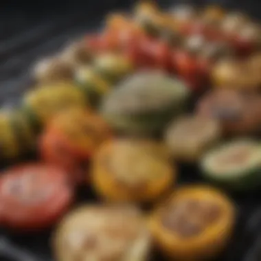 Close-up of grilling vegetables on the Ninja Five