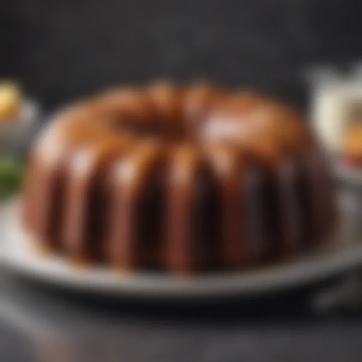 Slice of Bundt cake showcasing moist interior